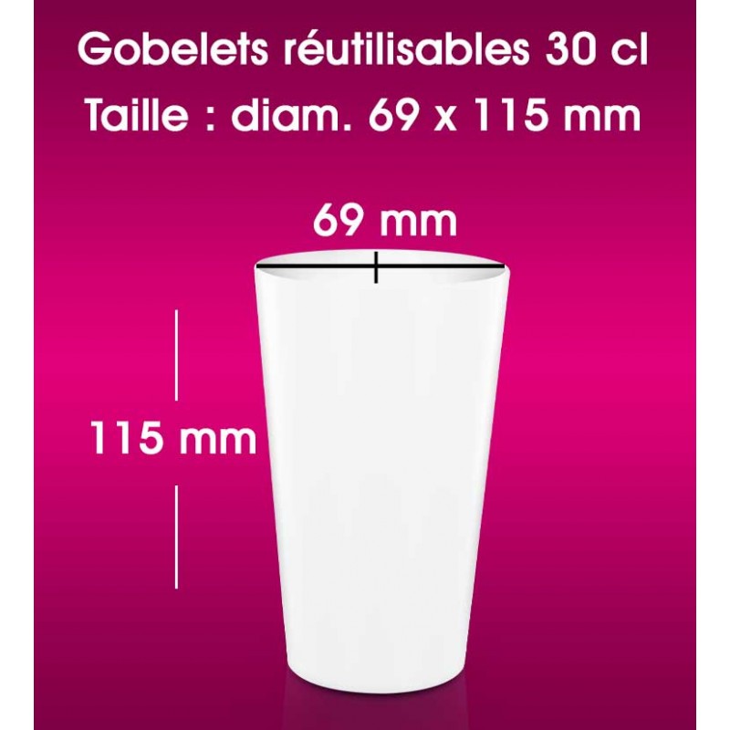 Gobelets réutilisables Rose Opaque 33 cl