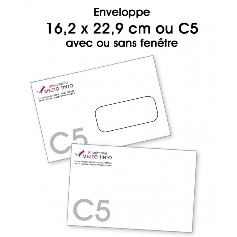 Impression d'enveloppes format C5, avec ou sans fenêtre