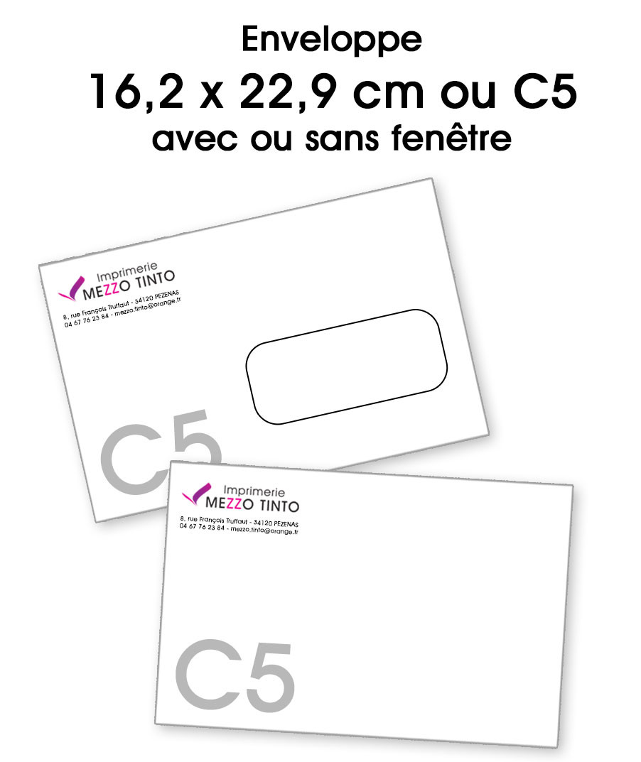 Impression d'enveloppes format C5, avec ou sans fenêtre