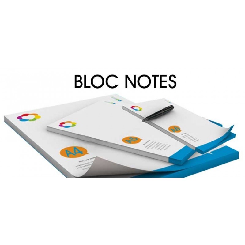 Impression Bloc-notes A4 - 21 x 29,7 cm personnalisés + Livraison 0€