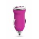 Chargeur de voiture USB HIKAL - Fushia